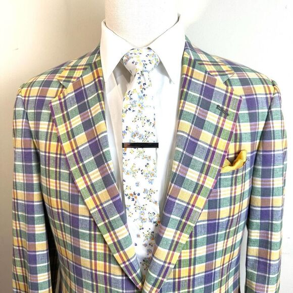 White and Blue Floral Patterned Skinny Hand Made Cotton Tie‎ NWT 2.5 x 56 - Picture 1 of 4